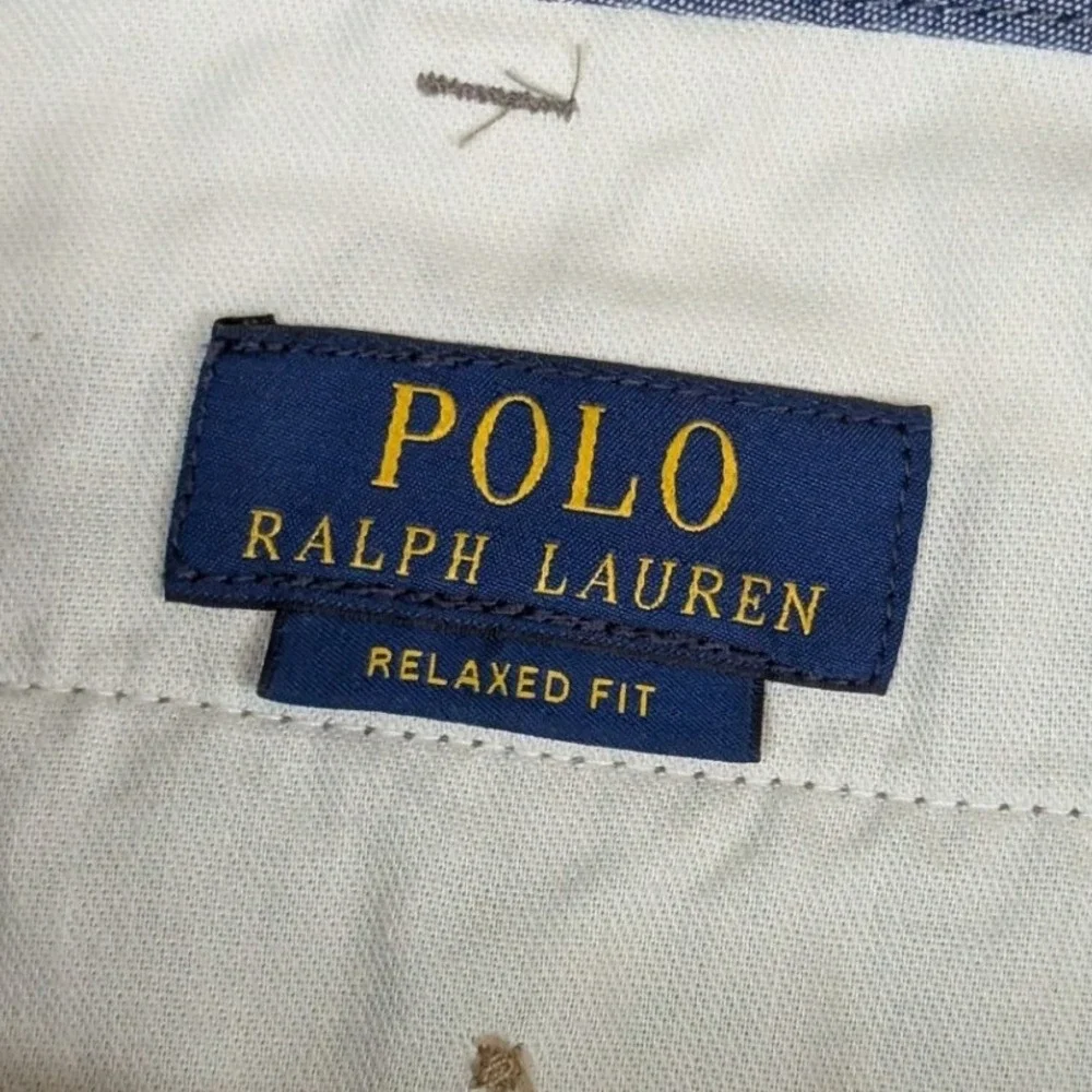 Polo Ralph Lauren Men Relaxed Fit Chino Shorts Khaki Tan Cotton Size 34